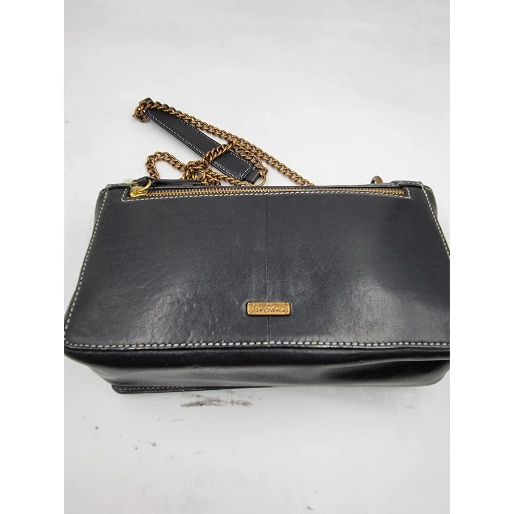 Sam Edelman Dallie Flap Crossbody Bag Women's Black Chain Strap Back Zipper - Picture 12 of 15